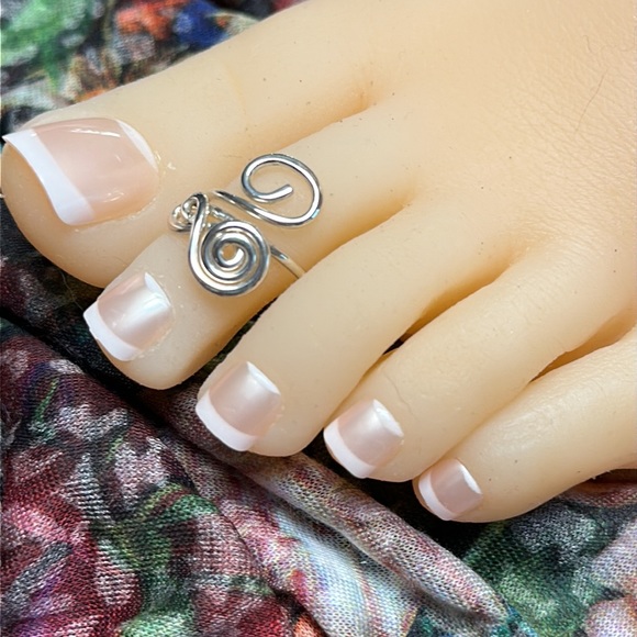 Sterling Silver Toe Ring- Adjustable Unique Toe Ring- midi/knuckle Ring- FS#31 - Picture 5 of 7